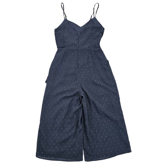 Black Sparkle Jumpsuit Everly Size S Small Sleeveless Wide Leg Crop Side Tie EUC - Picture 9 of 12